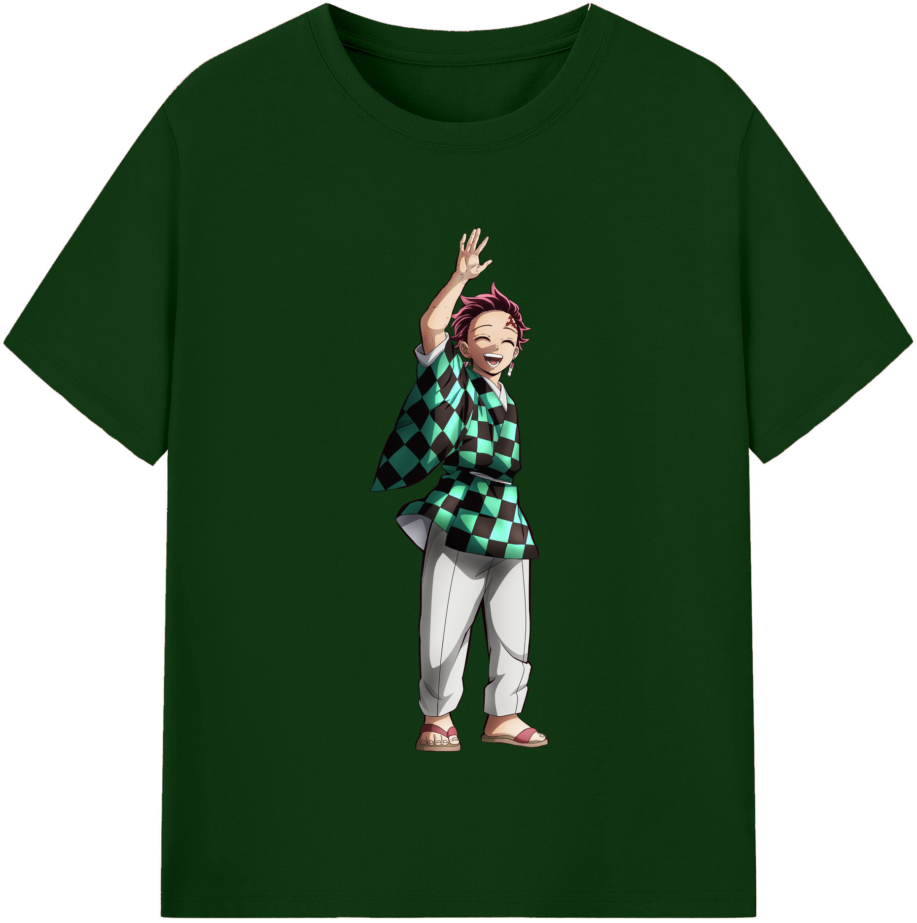 （画像用） 鬼滅の刃 竈門 炭治郎／かまど たんじろう Kamado Tanjirou 綿100％半袖Tシャツ（フロントプリント）
